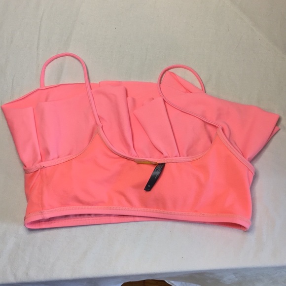 LA Hearts Pink Ruffled Bikini Top, M - Picture 7 of 8